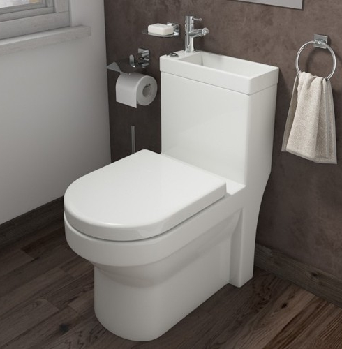 Toilet with intergrated basin