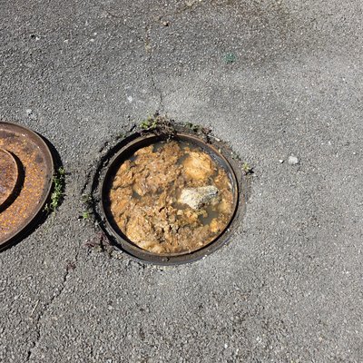 Blocked drain before clearing