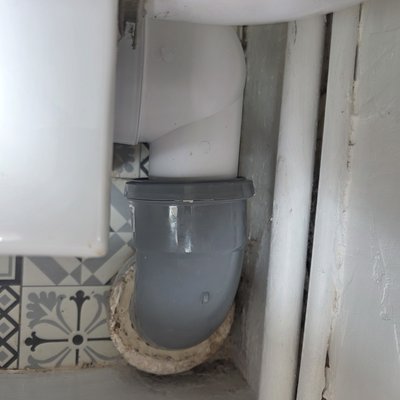 Toilet waste pipework after landlord maintenance repair