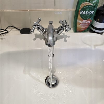 Traditional basin tap after repair